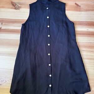 Black linen dress